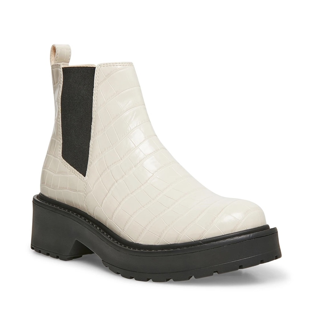 Steve Madden Tyclone Beige Crocodile Booties